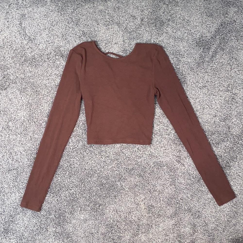 White Fox Long Sleeve Crop Top